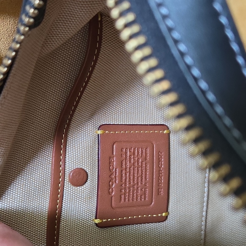 COACH Rogue 25 Black Tea Rose Leather Crossbody Bag - Picture 16 of 16